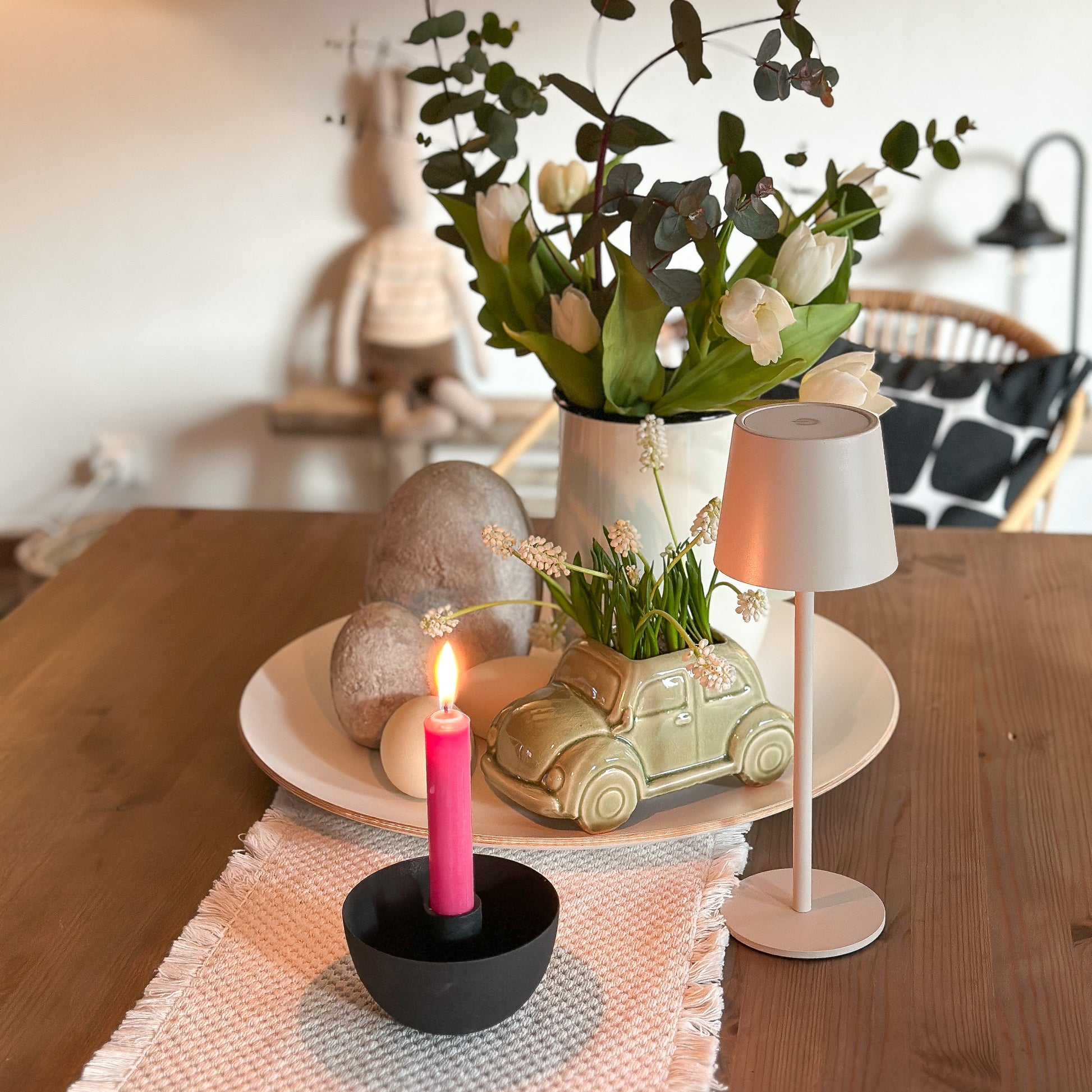 Kerzenhalter Schale „Skandi Bowl“ für Stabkerzen Metall Matt Schwarz - Wohnen auf dem Land