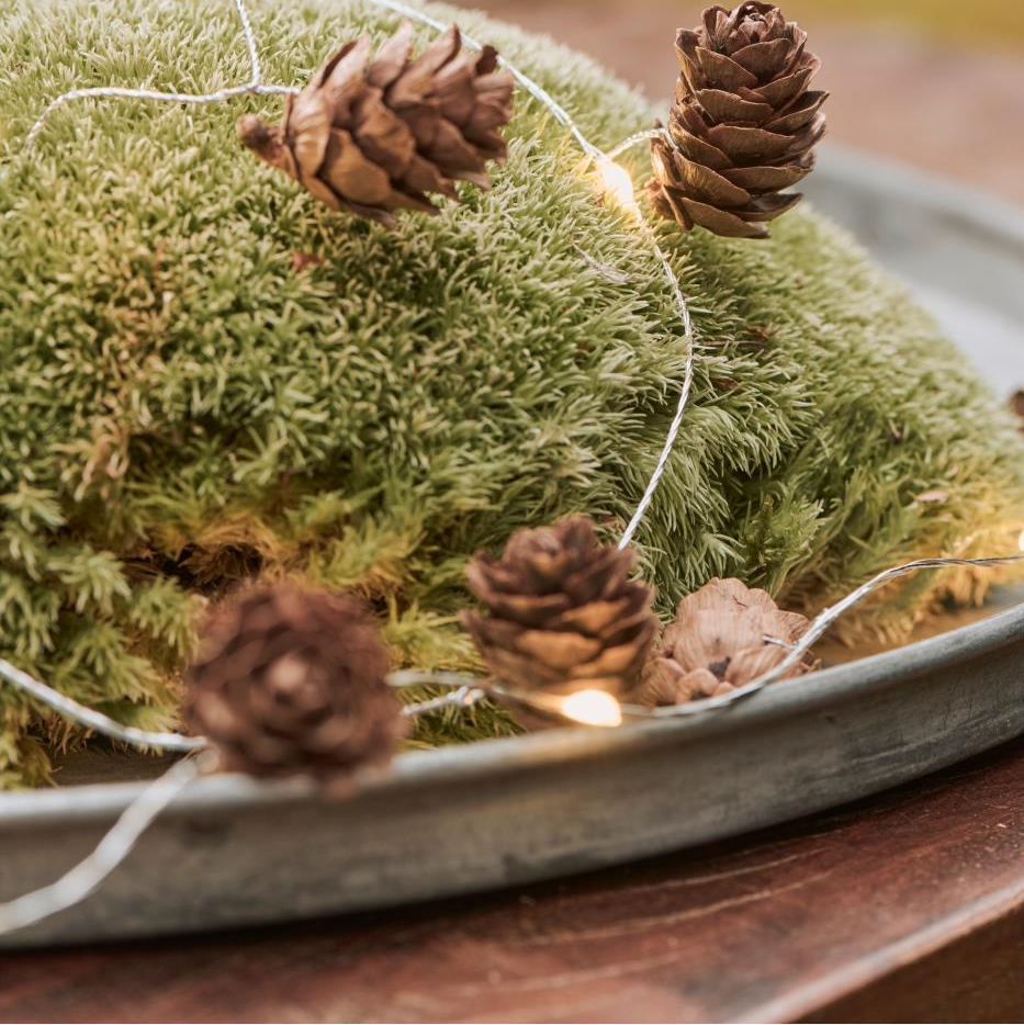 Kerzentablett mit Kante Zink grau 35cm - Wohnen auf dem Land