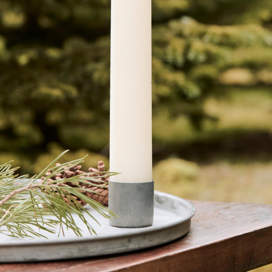 Kerzentablett mit Kante Zink grau 35cm - Wohnen auf dem Land