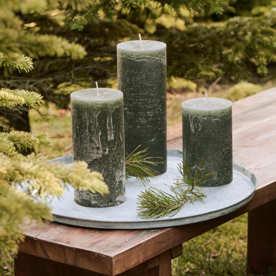 Kerzentablett mit Kante Zink grau 45cm - Wohnen auf dem Land