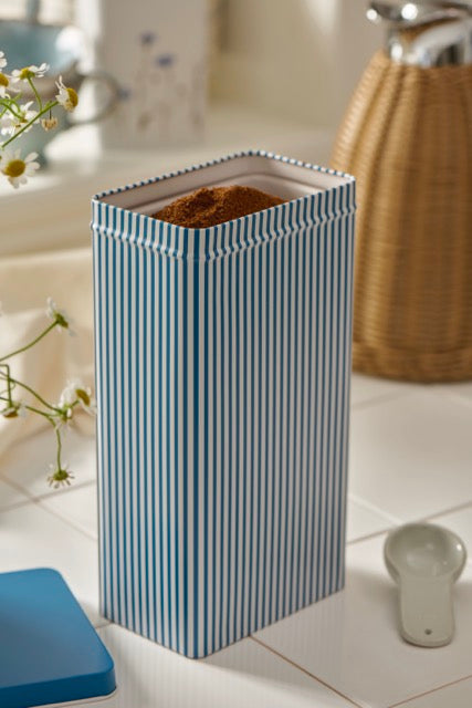 Vorratsdose Box "Streifenliebe" Metall Blau Weiß 22cm - Wohnen auf dem Land