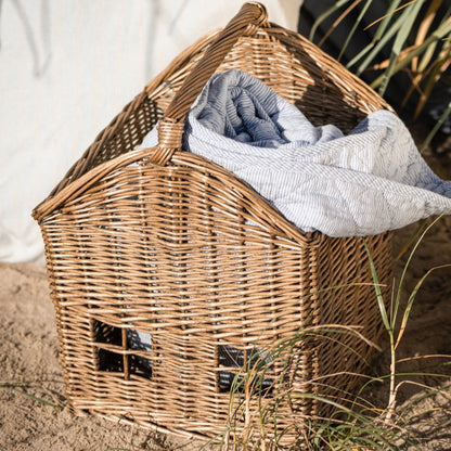 Korb Haus "Zuhause" mit Henkel Weide Braun - Wohnen auf dem Land
