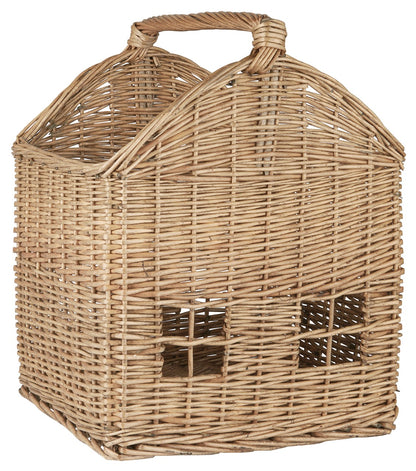 Korb Haus "Zuhause" mit Henkel Weide Braun - Wohnen auf dem Land