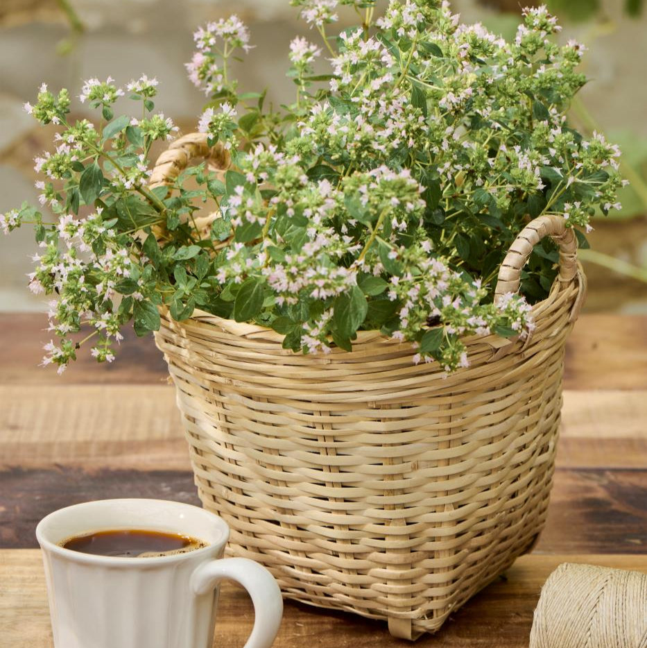 Korb "Lille Lyskorb" 2 Henkel Bambus Natur - Wohnen auf dem Land