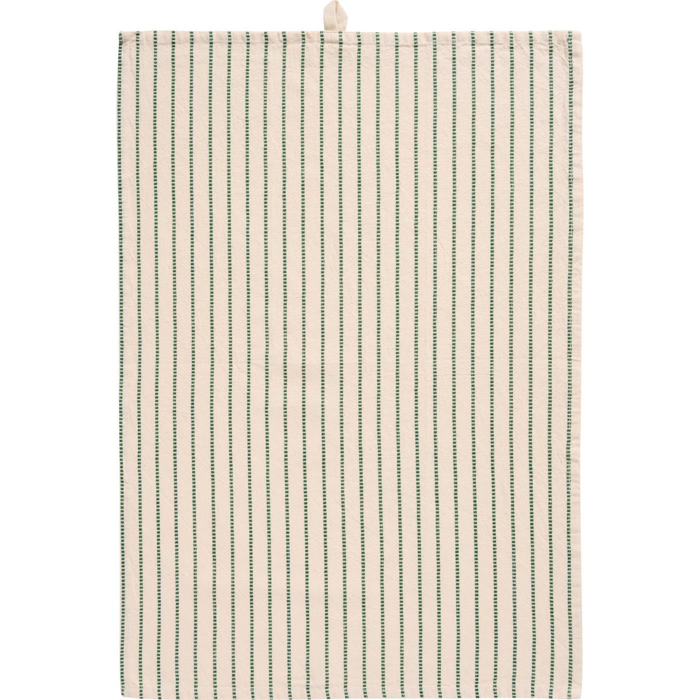 Geschirrtuch „Orla“ natur mit dunkelgrünen eingewebten Streifen - Wohnen auf dem Land