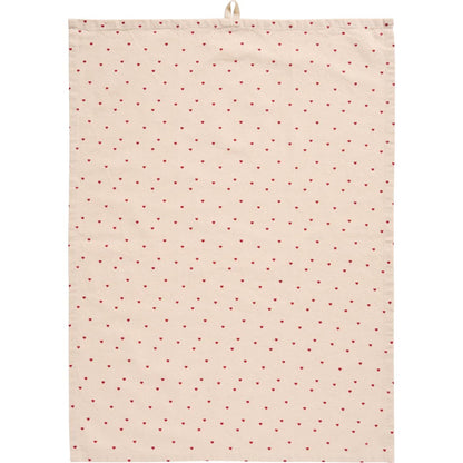 Geschirrtuch „Valentin“ natur mit roten Herzen - Wohnen auf dem Land