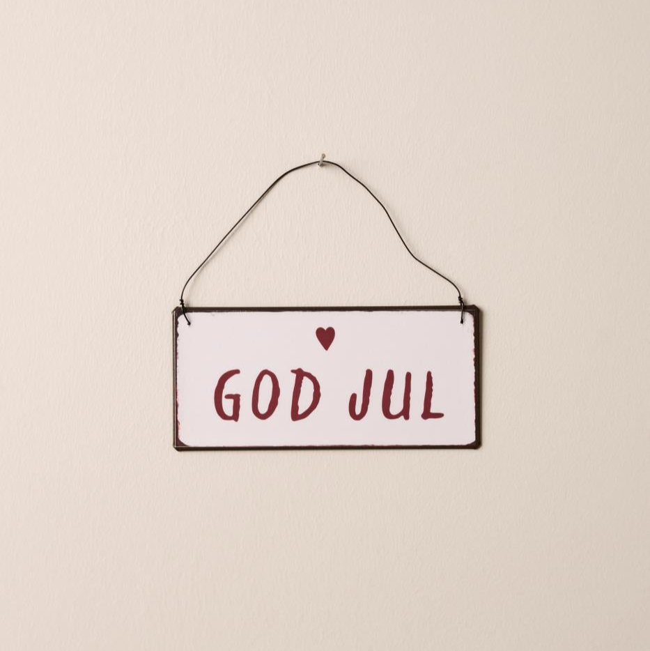 Metallschild "God Jul" - Wohnen auf dem Land