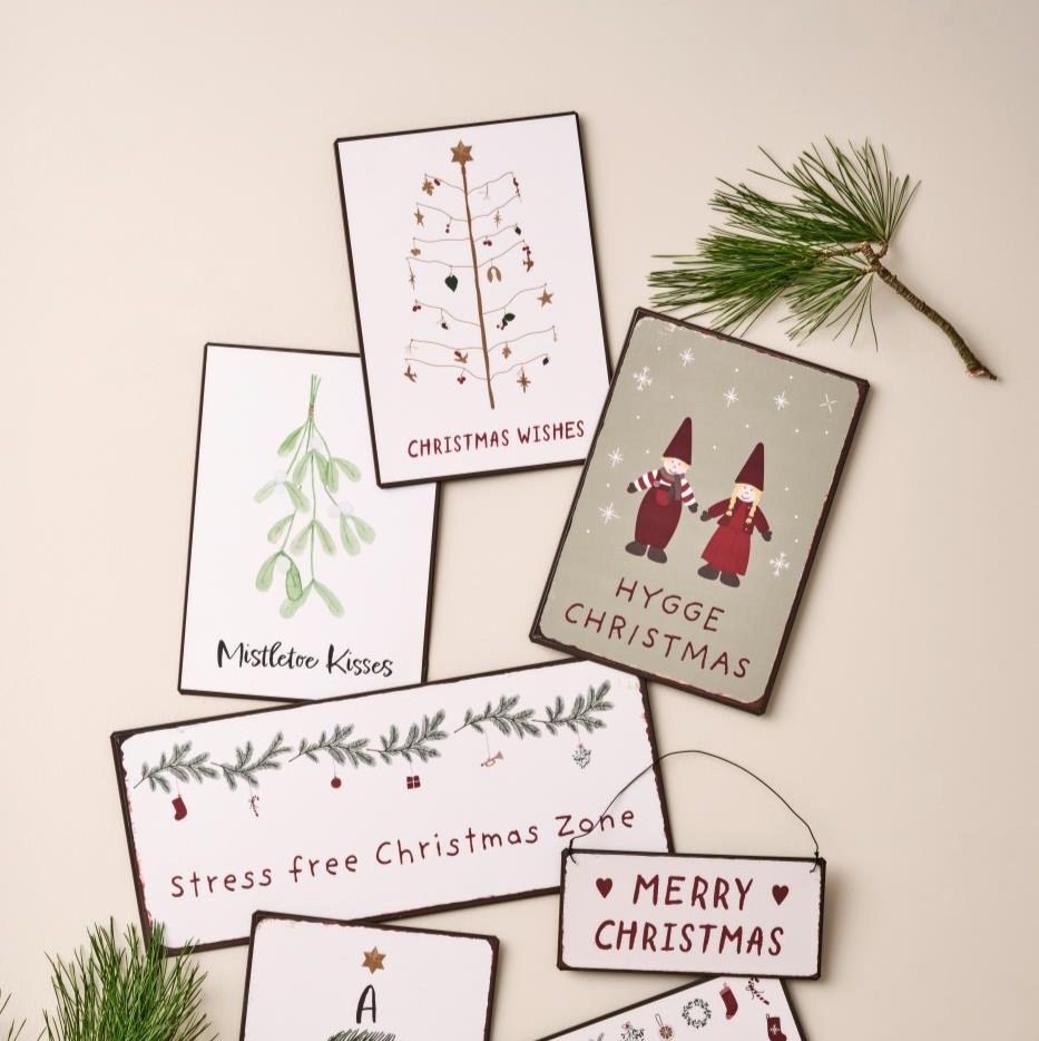 Metallschild "Hygge Christmas" - Wohnen auf dem Land