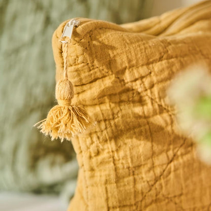 Kulturbeutel Tasche "Lemon Drop" Baumwolle Gelb - Wohnen auf dem Land