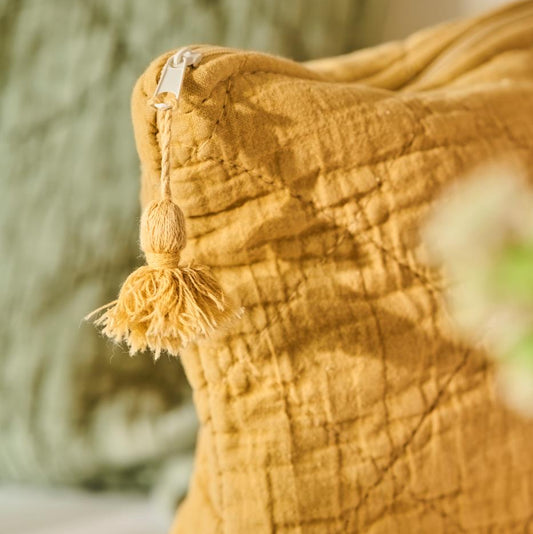 Kulturbeutel Tasche "Lemon Drop" Baumwolle Gelb - Wohnen auf dem Land