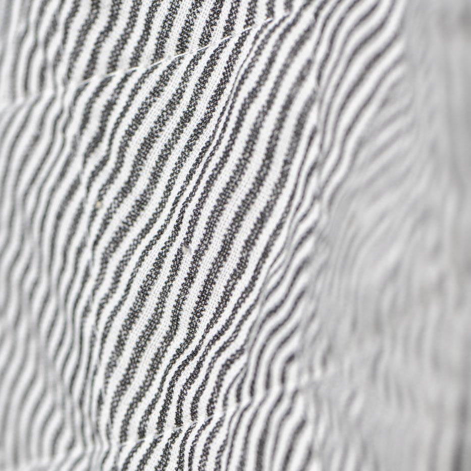 Tasche Shopping Tote Bag wattiert "Fjord" Baumwolle Streifen weiß-grau - Wohnen auf dem Land