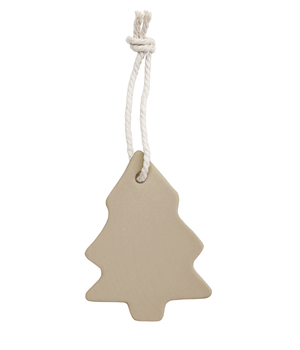 Aufhänger Deko Tannenbaum "Lykke" Keramik grau beige