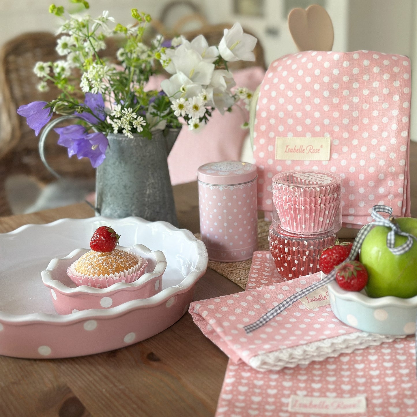Streuer Zucker Dose "Zuckerkuss" Metall Rosa 10cm - Wohnen auf dem Land