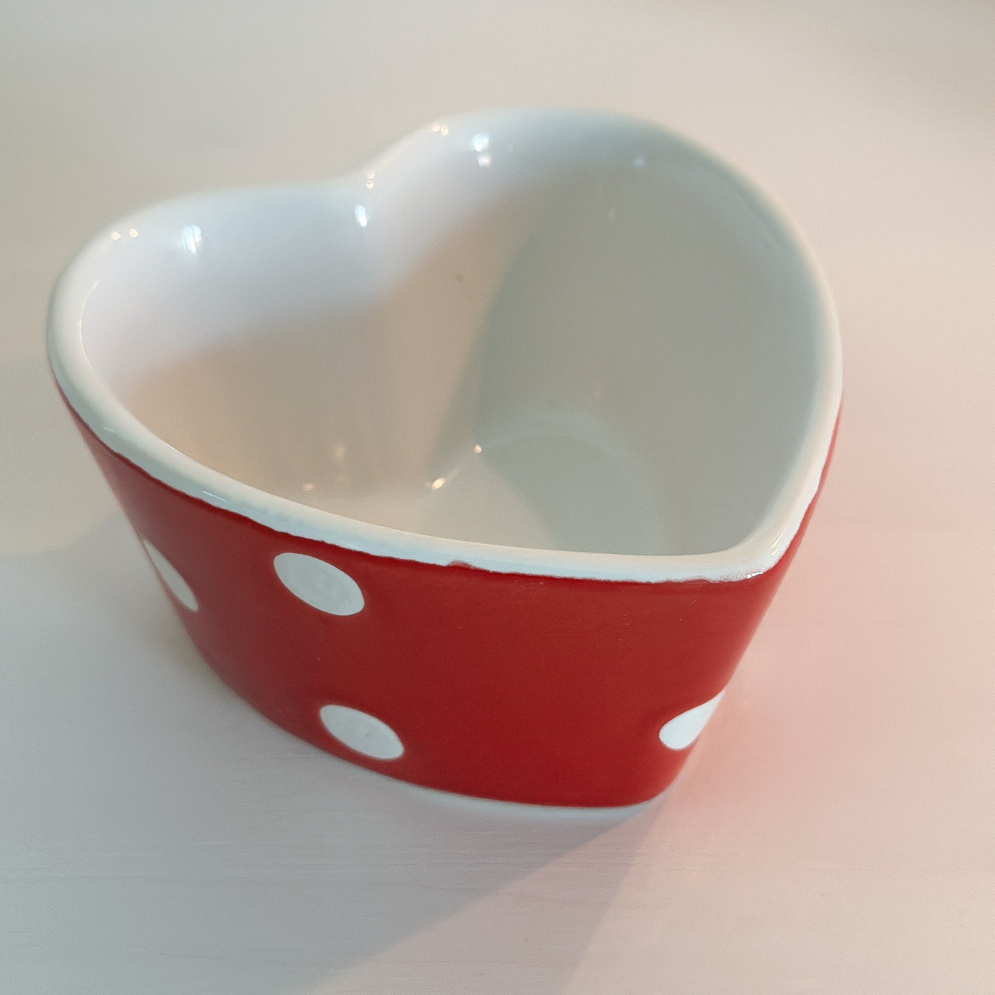 Auflaufform Backen Schale "Dotty Love" Herzform Keramik 10cm - 2 Farben - Wohnen auf dem Land