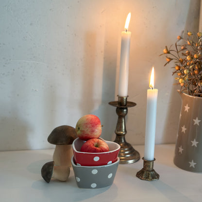 Auflaufform Backen Schale "Dotty Love" Herzform Keramik 10cm - 2 Farben - Wohnen auf dem Land