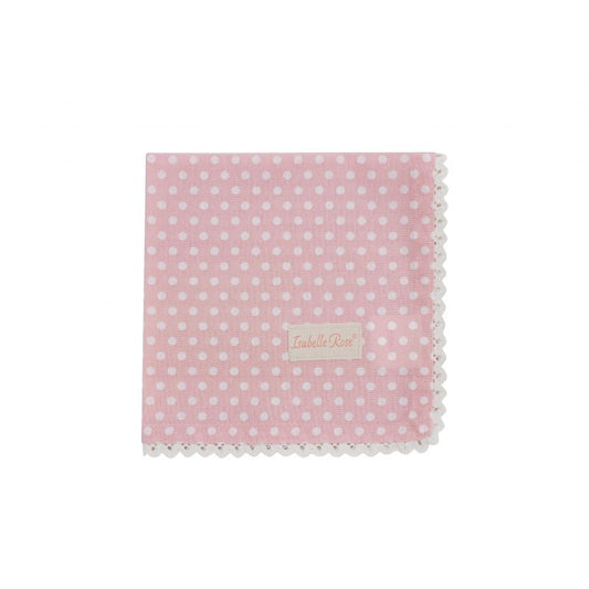 Serviette Stoff "Polka Dots" Baumwolle Punkte Rosa 40cm - Wohnen auf dem Land