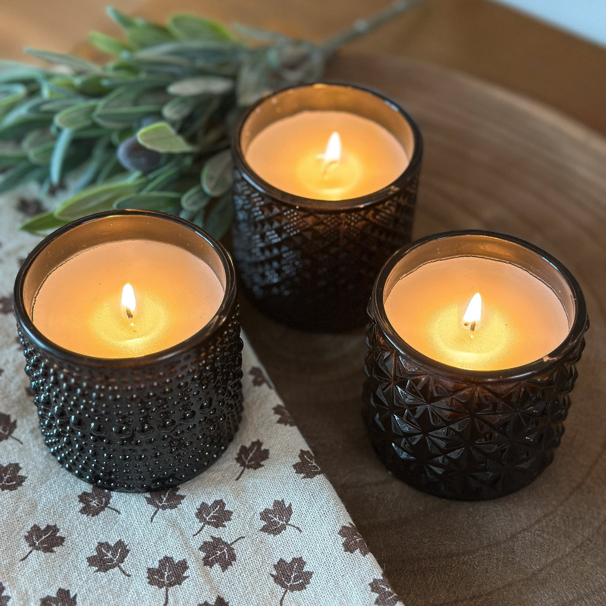 Kerzenglas "Amber Glow" Braun 7cm von Wohnen auf dem Land – Ansicht 2