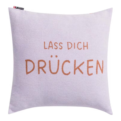 David Fussenegger Kissen "Lass dich drücken“ Hell Viola 50x50cm