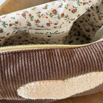 Kosmetiktasche Herzstück mit goldfarbenem Reißverschluss