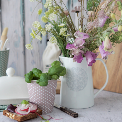 Becher Tasse Happy Mug "Micro Dots" Keramik Rosa - Wohnen auf dem Land