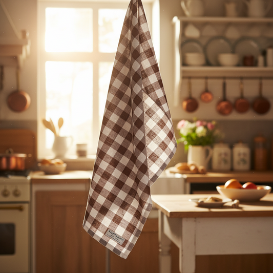 Geschirrtuch "Large Check" Karos Groß Braun