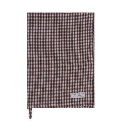 Geschirrtuch "Medium Check" von Krasilnikoff mit braun kariertem Muster, aus Textilien, saubere Küchentücheroptik