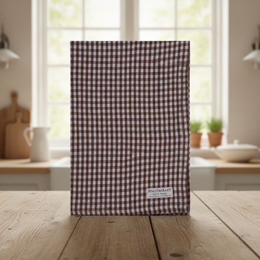 Geschirrtuch "Medium Check" Karos Mittel Braun