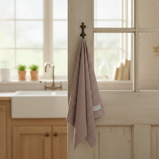 Geschirrtuch "Small Check" Karos Klein Braun