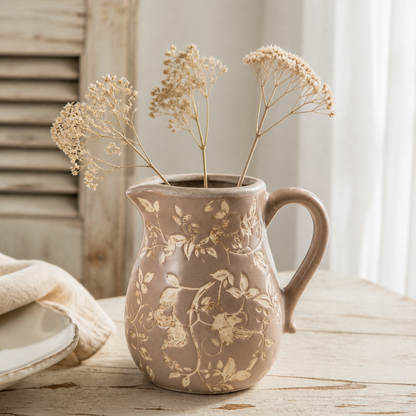 Clayre & Eef Krug Flower mit trockenen Zweigen