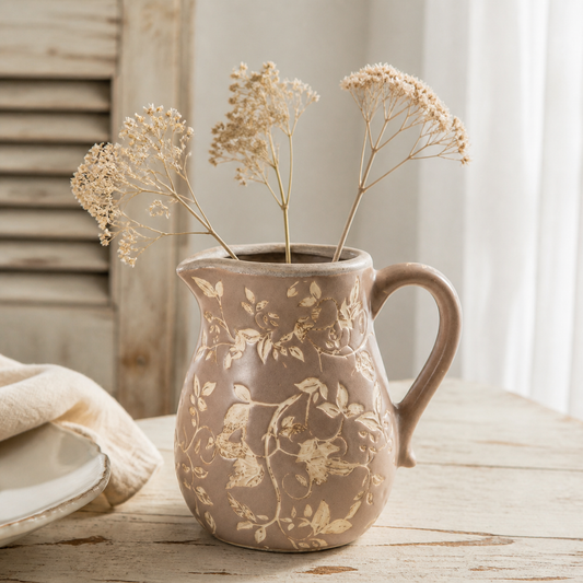 Clayre & Eef Krug Flower mit trockenen Zweigen