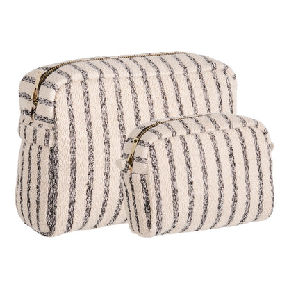 Zweier-Set Kulturbeutel "Nador" Sand Mix von Wohnen auf dem Land, praktische Taschen aus Stoff in Sandfarben.