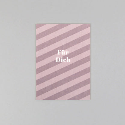 Postkarte "Cloe Mauve" Streifen Holzschliff - Wohnen auf dem Land