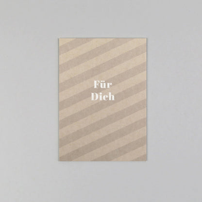 Postkarte "Cloe Natur" Streifen Holzschliff - Wohnen auf dem Land