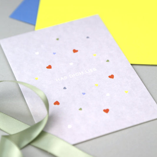 Postkarte "Leni Herz" Holzschliff - Wohnen auf dem Land