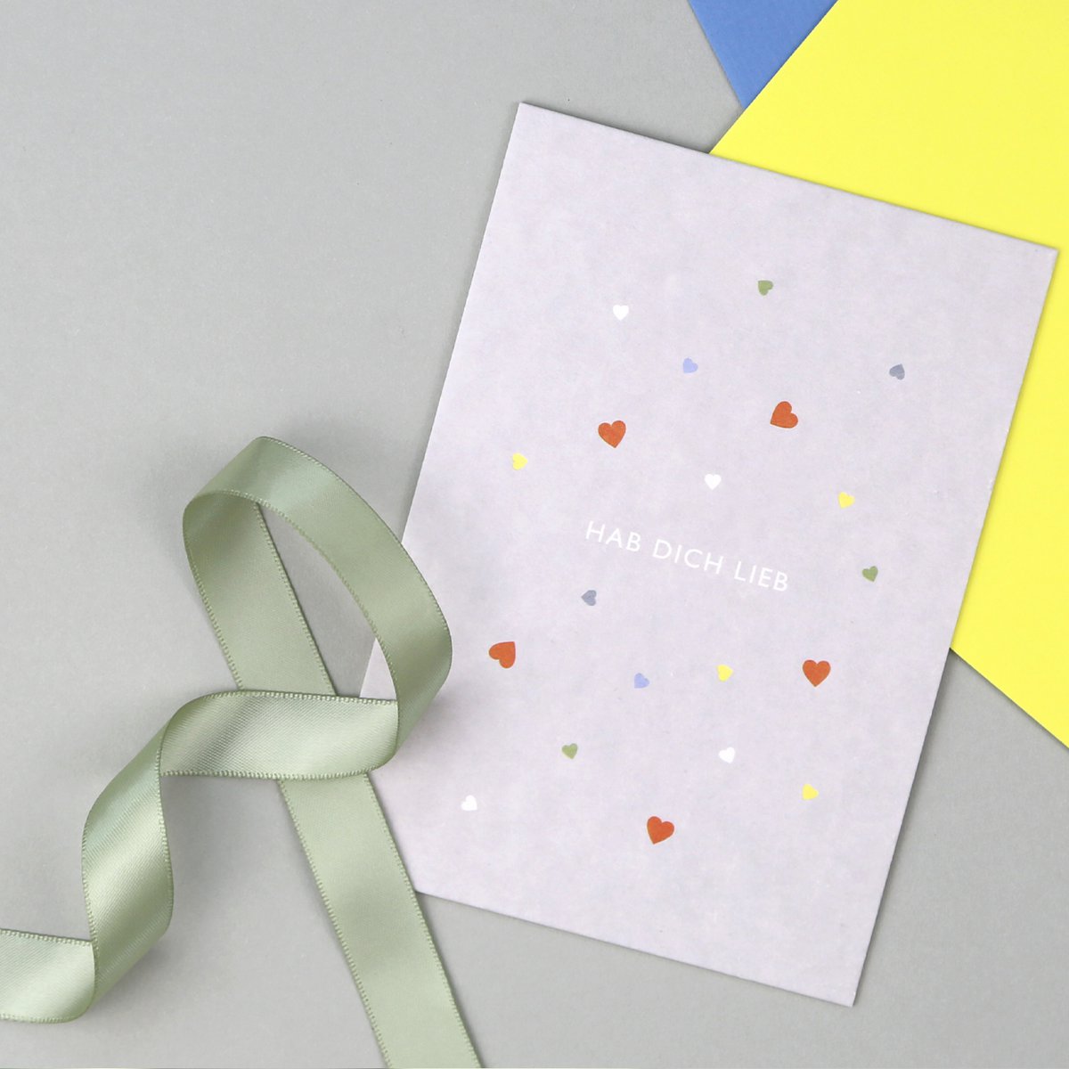 Postkarte "Leni Herz" Holzschliff - Wohnen auf dem Land