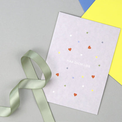 Postkarte "Leni Herz" Holzschliff - Wohnen auf dem Land