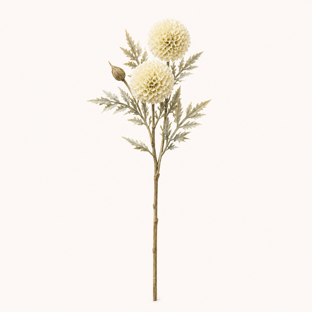 Kunstzweig Dahlie Juliette in Altrosa und Beige mit je zwei Blüten – 06 freisteller beige v2