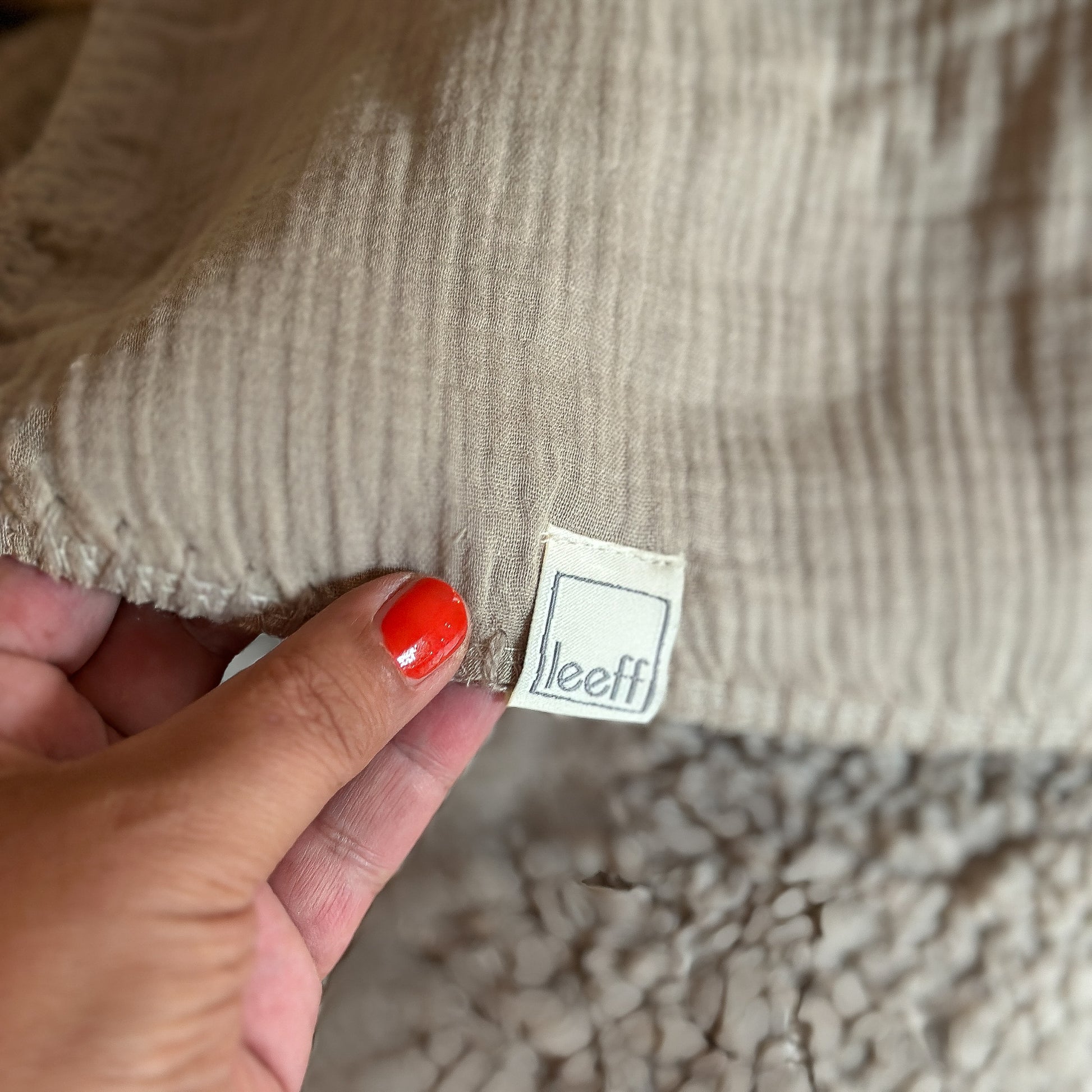 Plaid Decke "Phileine" Taupe 130x170 - Wohnen auf dem Land