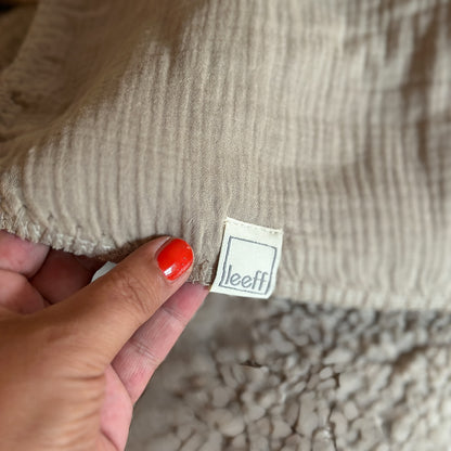 Plaid Decke "Phileine" Taupe 130x170 - Wohnen auf dem Land