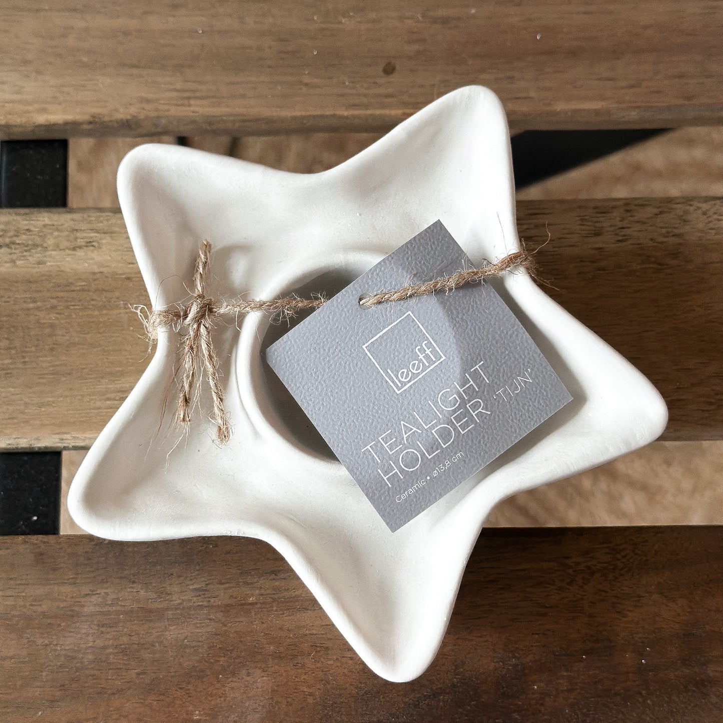 Teelichthalter Stern "Tijn" Keramik weiß 13cm - Wohnen auf dem Land