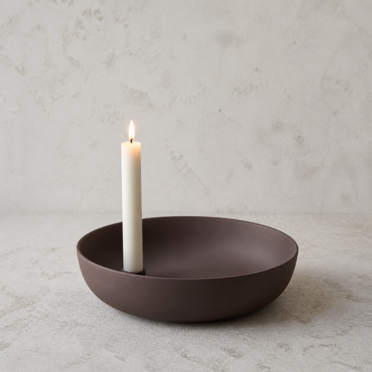 Schale Kerzenhalter "Lidatorp" Keramik Matt Braun XL 26cm – Freisteller