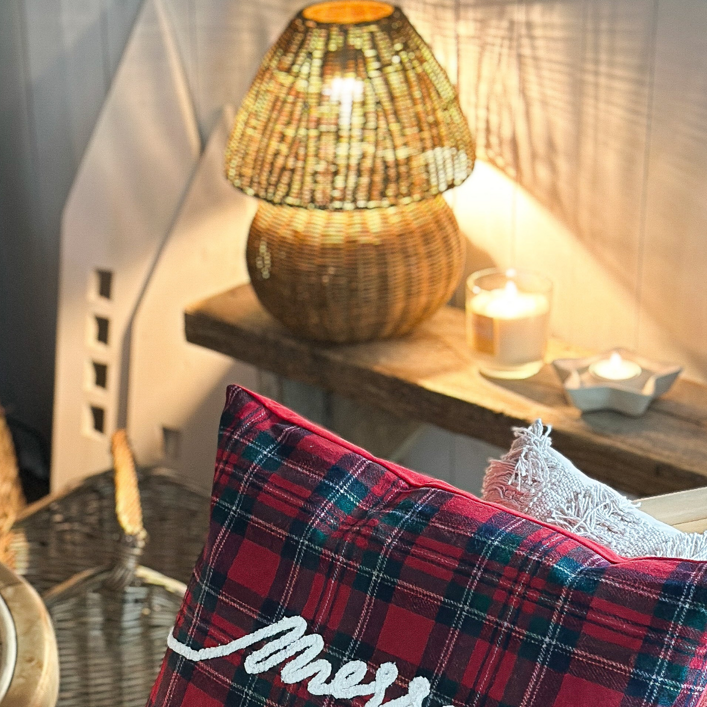 Tischlampe Pilz Leuchte "Sabrinas Edition" inkl. Design LED Rattan Natur Braun 35cm - Wohnen auf dem Land