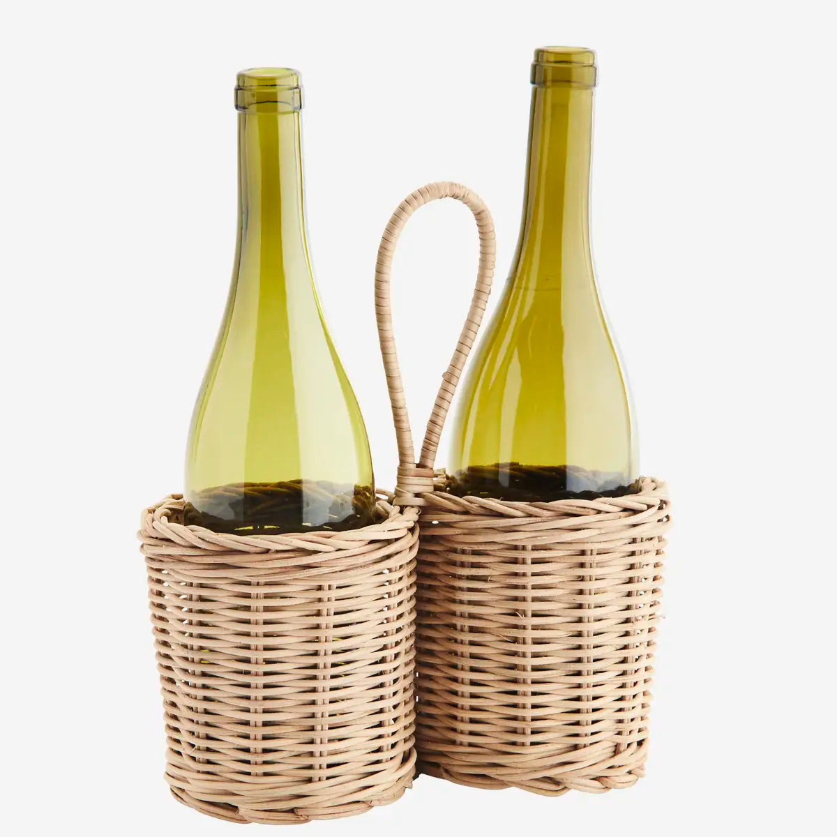 Flaschenhalter 2er „Duo Nature“ Rattan Natur 24cm - Wohnen auf dem Land