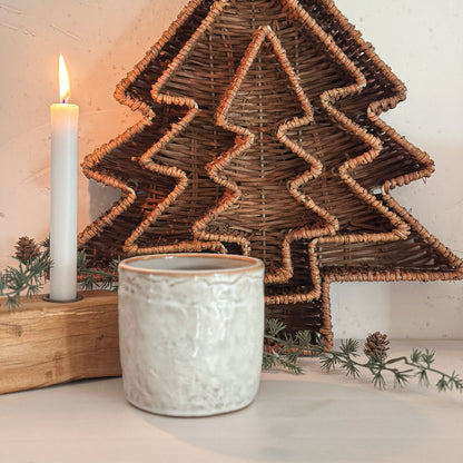 Schale Korb Tablett Set „Skovlys“ Tannenbaumform Rattan Natur 3er Set - Wohnen auf dem Land