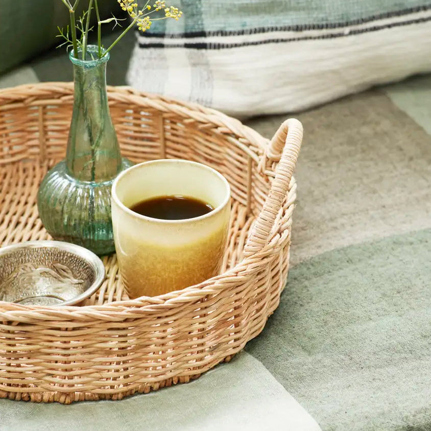 Tablett Deko „Maison Nature“ Rattan Natur 3 Größen - Wohnen auf dem Land