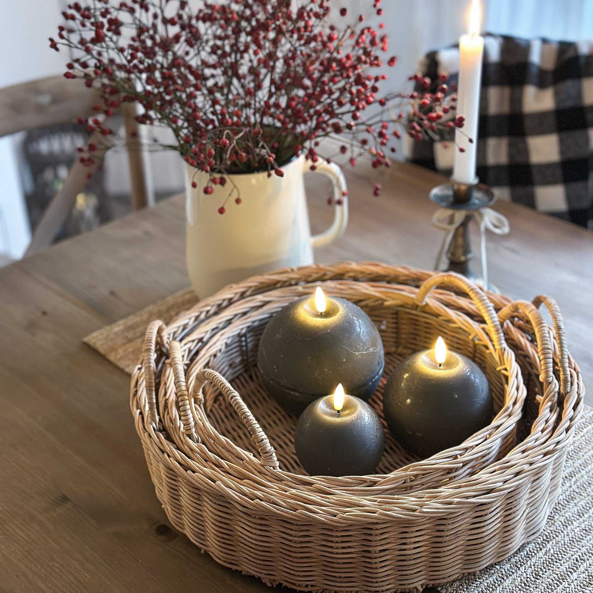 Tablett Deko „Maison Nature“ Rattan Natur 3 Größen - Wohnen auf dem Land