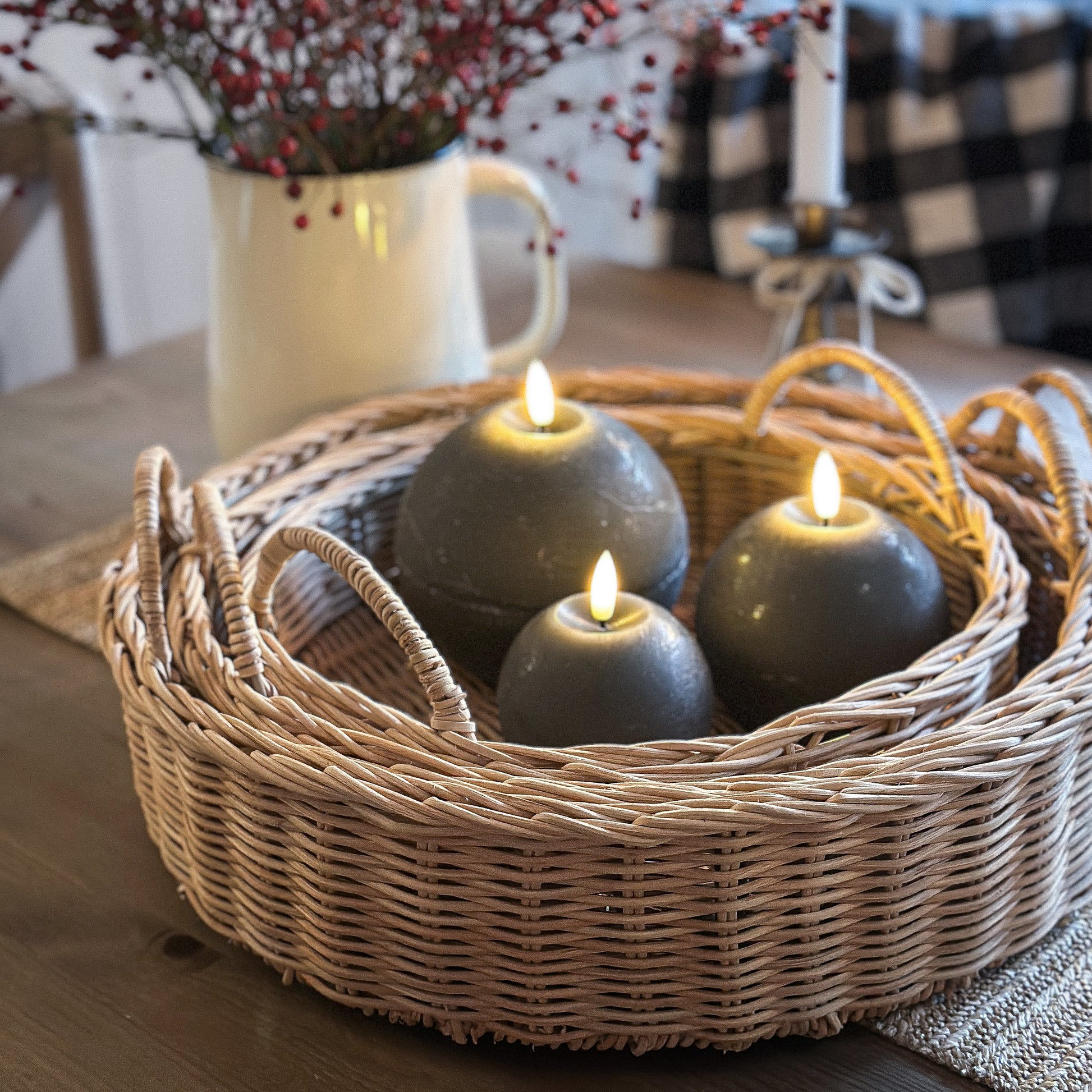 Tablett Deko „Maison Nature“ Rattan Natur 3 Größen - Wohnen auf dem Land