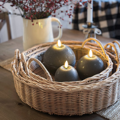 Tablett Deko „Maison Nature“ Rattan Natur 3 Größen - Wohnen auf dem Land