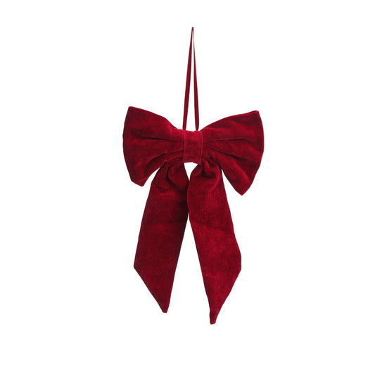 Schleife Deko "Velvet Bow" Samt Rot 48cm - Wohnen auf dem Land