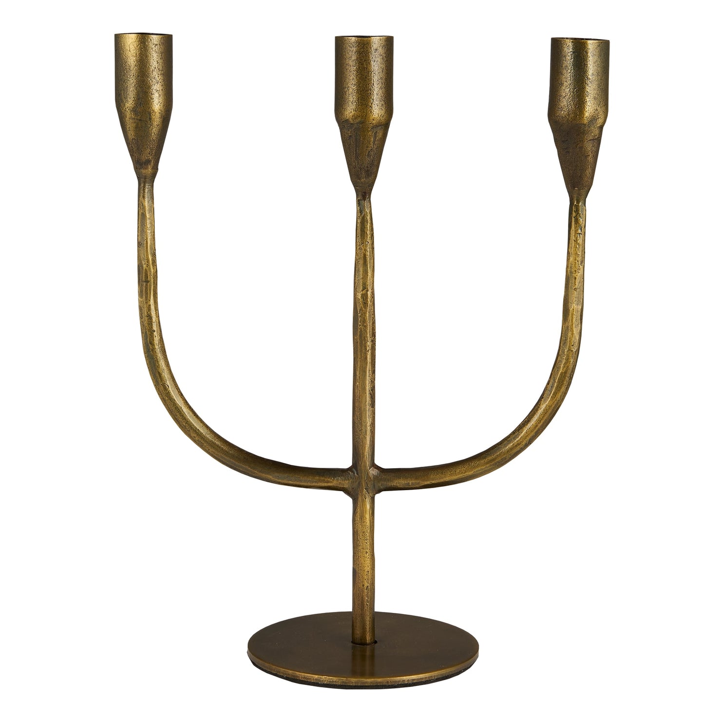 Kerzenhalter 3-armig "Melilla" Aluminium Antikgold 27cm Produktansicht
